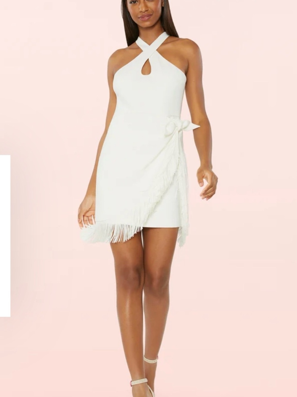 Likely Ivory Fringe Wrap Mini Dress - NEVER WORN